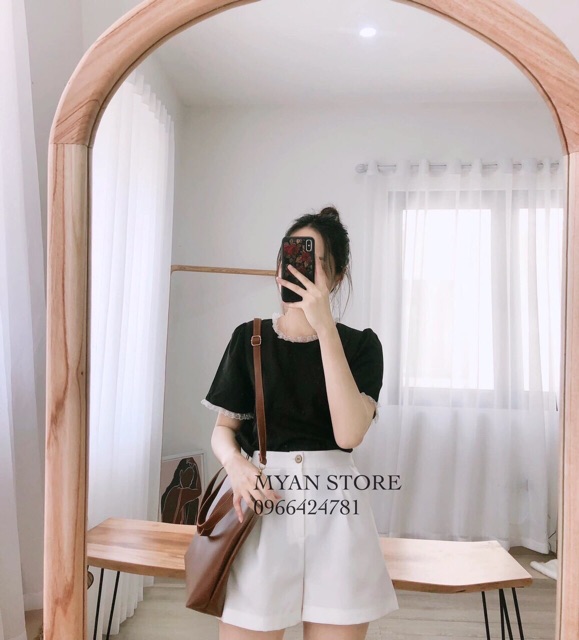 Quần sooc cạp cao trẻ trung nữ S308 | BigBuy360 - bigbuy360.vn