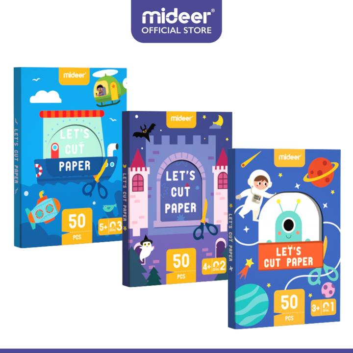 Đồ Chơi Thủ Công Cắt Giấy Tạo Hình 3 Cấp Độ Cho Trẻ Từ 3 Tuổi - Let's Cut Paper Mideer