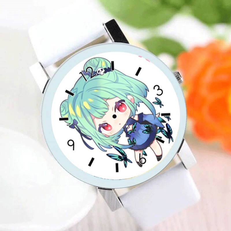 Đồng hồ đeo tay nam nữ in hình AQUA PEKORA MARINE RUSHIA HOLOLIVE anime chibi thời trang dễ thương
