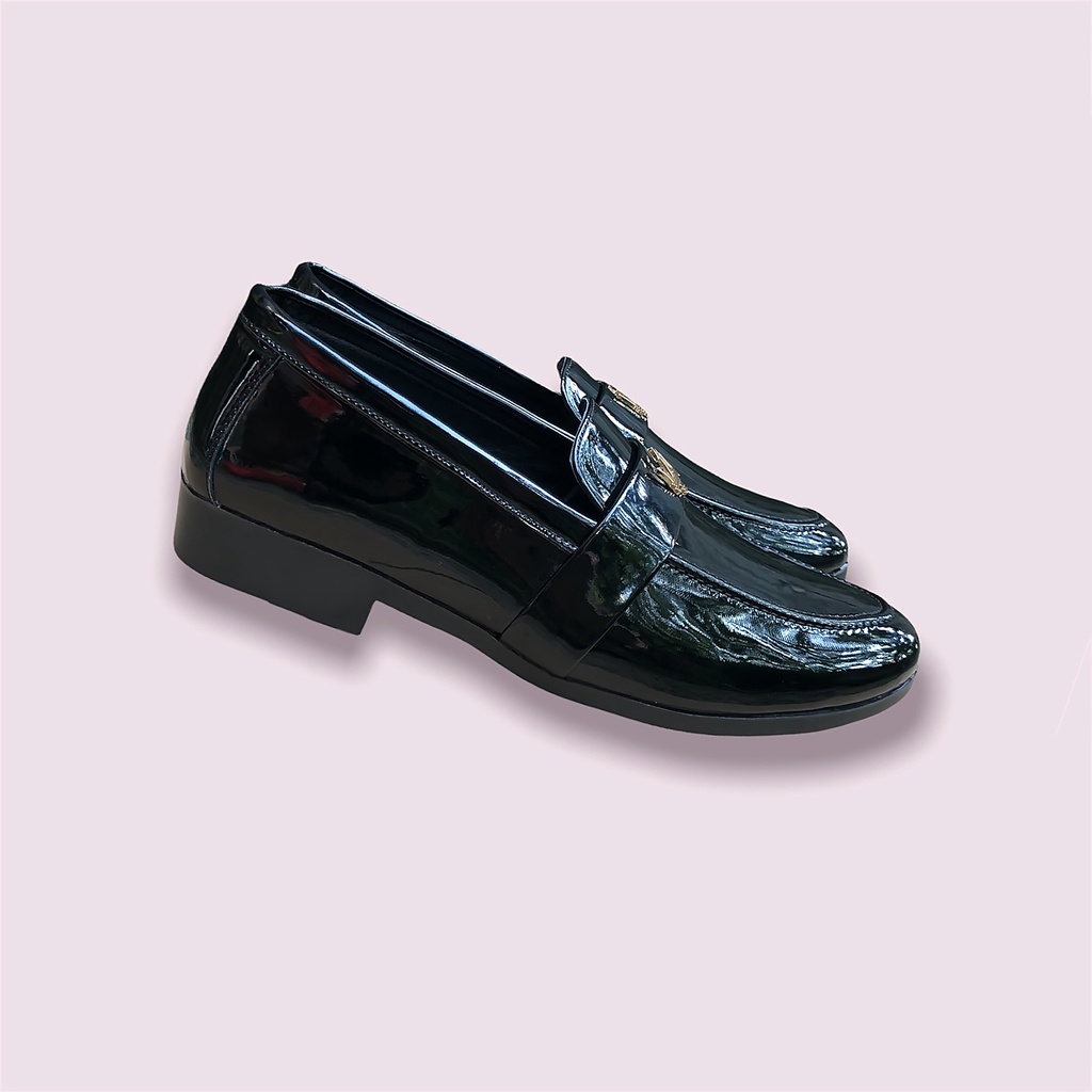 Giày lười nam - da bóng phụ kiện vương miệng sang trọng.MK01