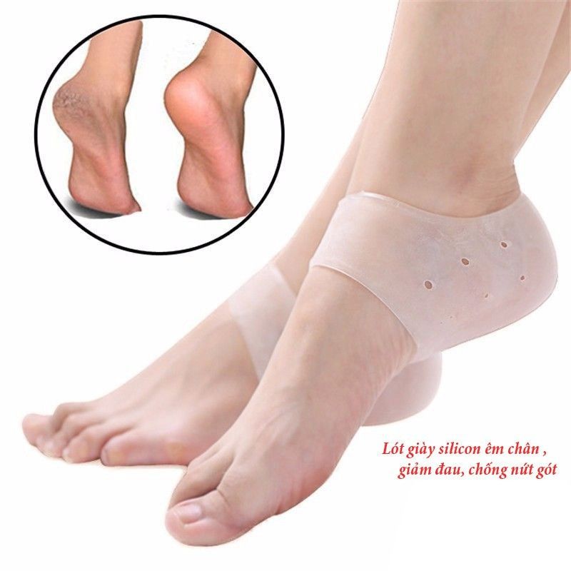 2 vớ lót silicon HICKIES SYSTEM LACING bảo vệ gót chân cho nam nữ, có lỗ thoáng khí, giảm nứt gót chân