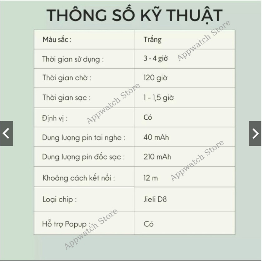 Tai Nghe Bluetooth EP2 Cao Cấp Định Vị Đổi Tên Tai Nghe Không Dây Tự Động Kết Nối - Dùng Cho IOS Và Android