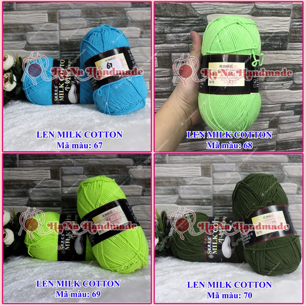 Len Milk Cotton Loại 1 màu 01 - 50 (45k/cuộn/125g)