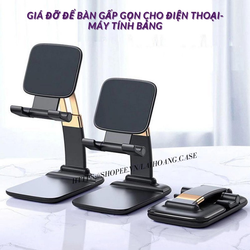 Giá đỡ Để Điện Thoại Để Bàn Gấp Gọn, Góc Xoay Linh Hoạt, Đa Năng ,Khung Kim Loại Chắc Chắn