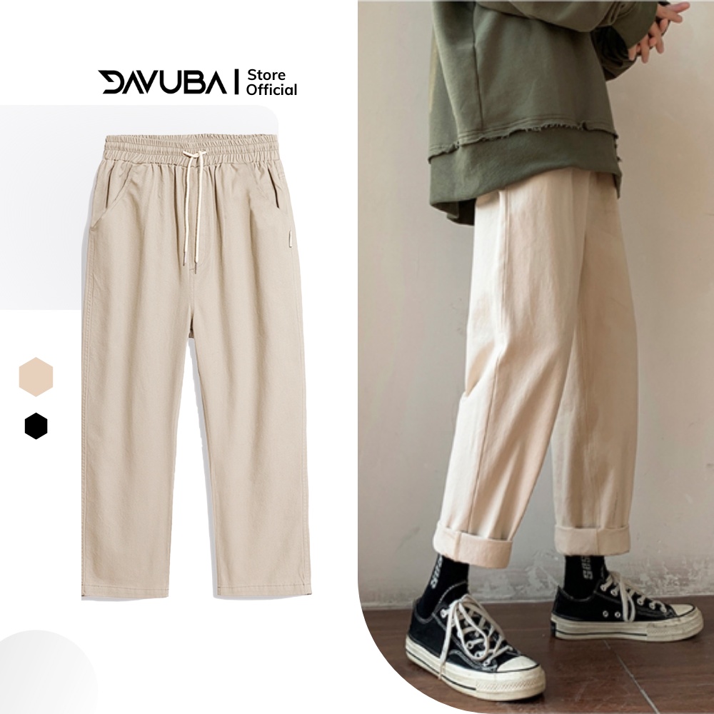 Quần kaki nam nữ dài ống suông baggy DAVUBA QD002