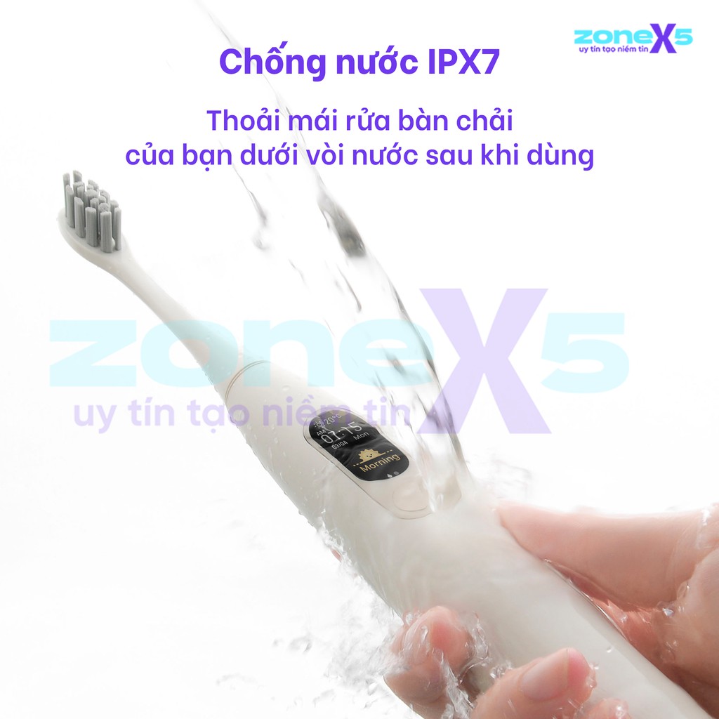 [BẢN QUỐC TẾ]Bàn chải điện thông minh Xiaomi Oclean X với màn hình cảm ứng, sạc nhanh, kết nối app, chống nước IPX7