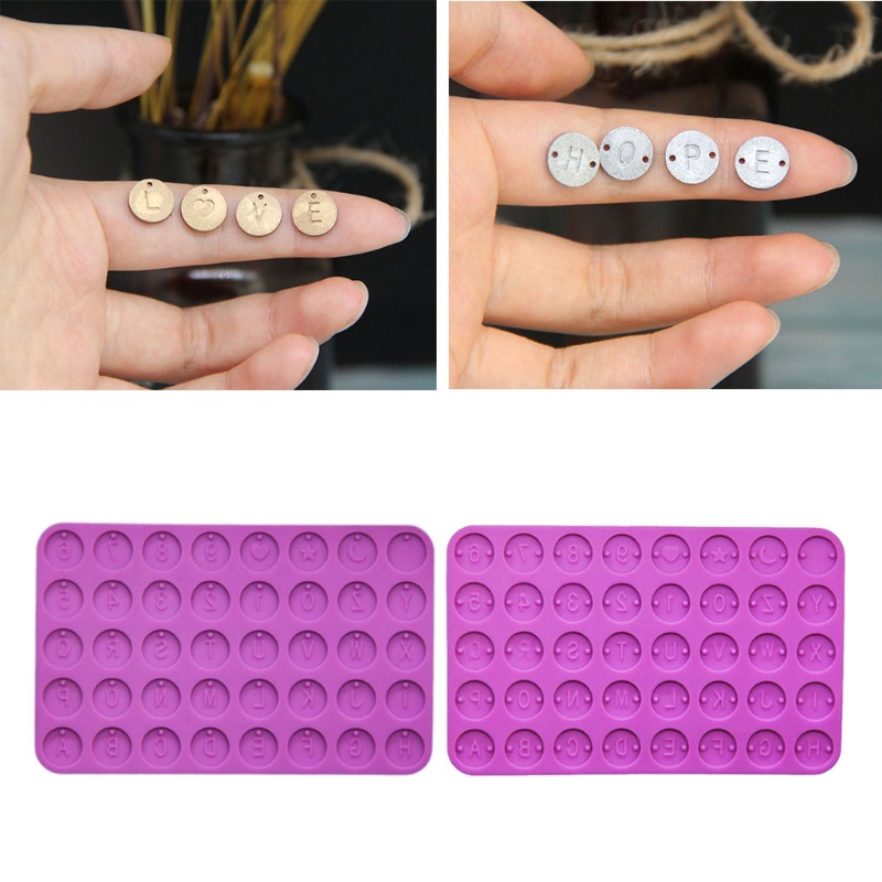 Khuôn resin làm mặt vòng cổ tròn chữ cái