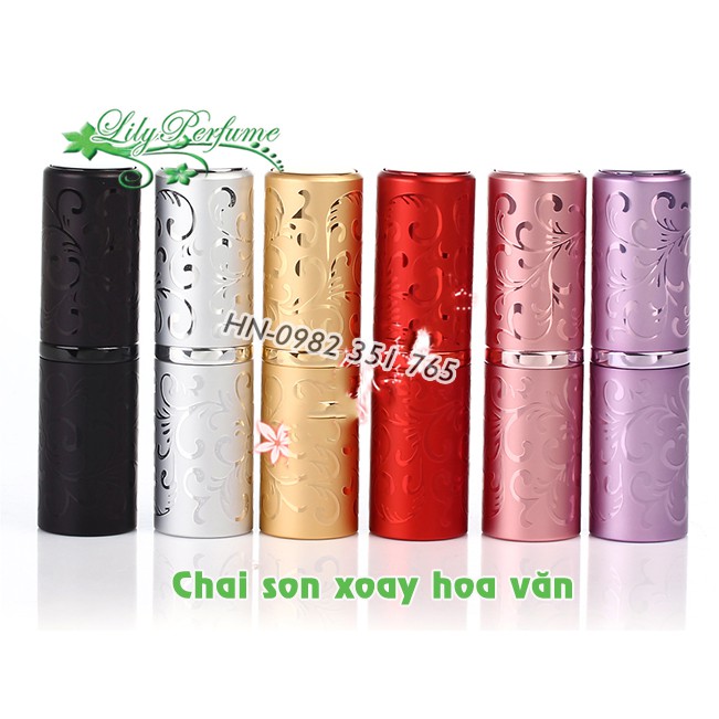 Lọ chiết nước hoa xoay có hoa văn 15ml cao cấp Vỏ chiết Ống chiết Chai chiết nước hoa