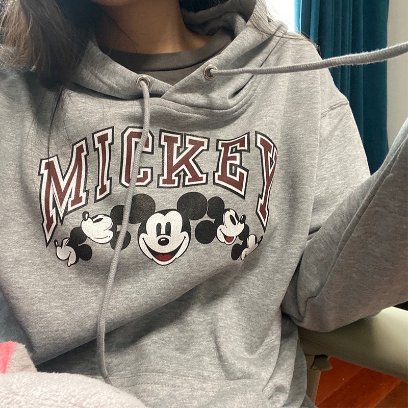 Áo hoodie ZHELIHANGFEI tay dài form rộng in họa tiết hoạt hình thời trang cho nữ