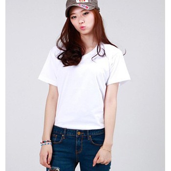 ÁO THUN TRƠN CỔ TRÒN MÀU TRẮNG TAY NGẮN NAM NỮ ( CÓ CẢ SIZE EM BÉ ) ATT0-011