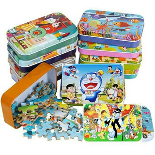 Bộ puzzle ghép hình 60 chi tiết hộp thiếc