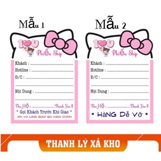 Phiếu giao hàng có keo dán sẵn hình hello kitty