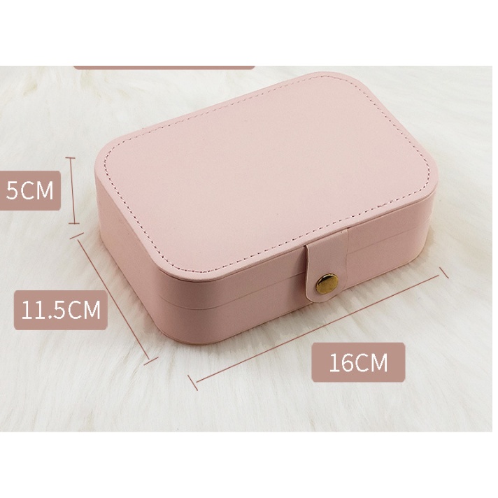 Hộp đựng trang sức bọc da xách tay tiện dụng chống bụi và đựng nhiều loại nữ trang