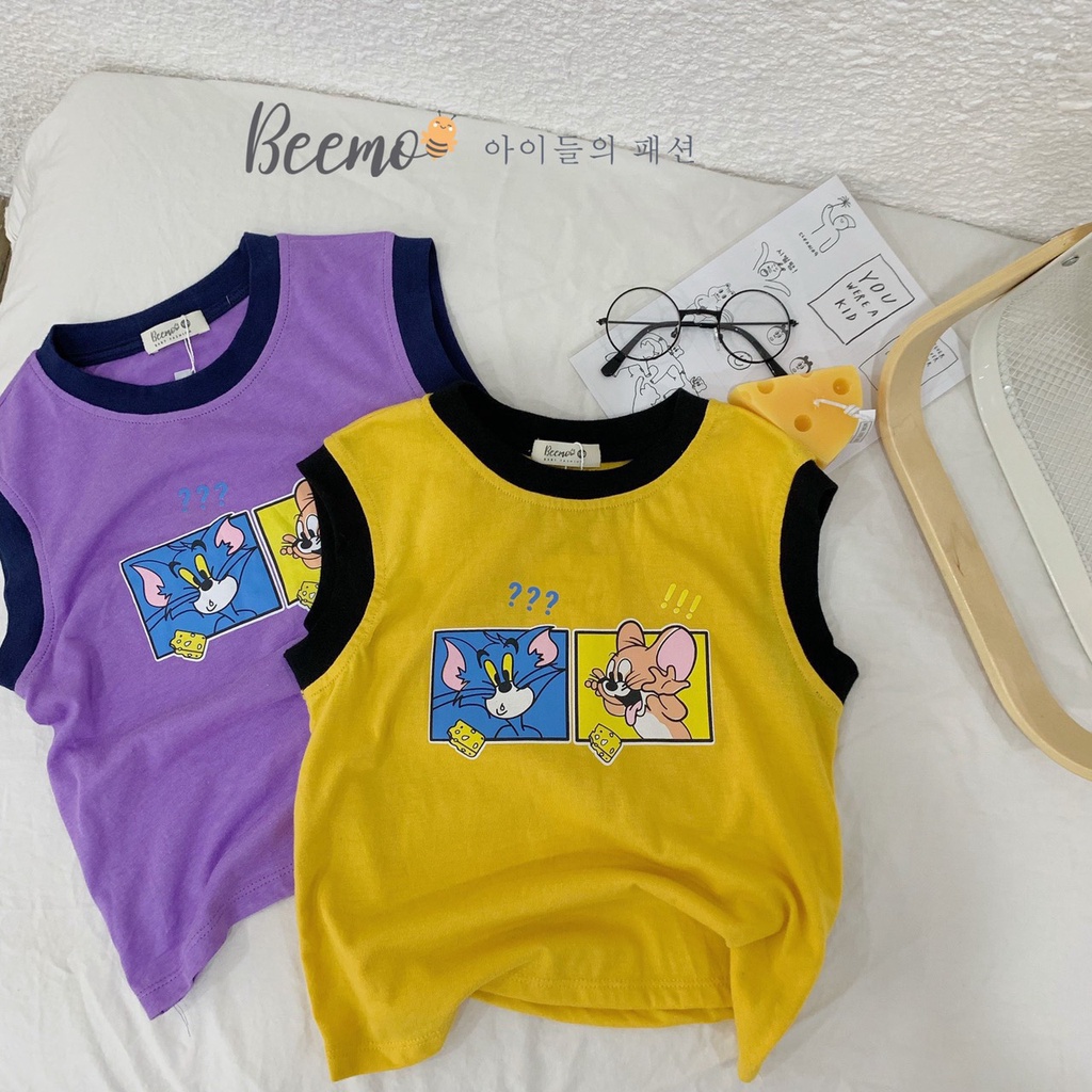 _Bộ Cotton ba lỗ Tom & Jenny cho bé trai/gái 10 đến 23kg