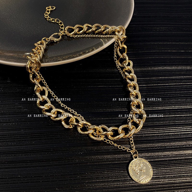 Dây Chuyền Chất Liệu Titan Không Gỉ Mặt Tròn Dạng Xích Cá Tính Nổi Bật Phong Cách Hip Hop Dobi DC1