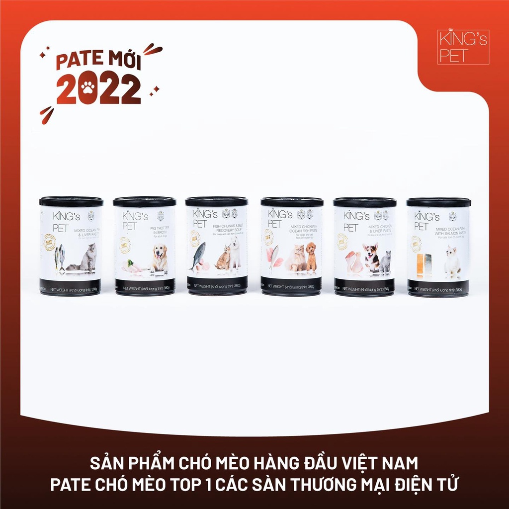 pate king's pet 400gr dành cho chó mèo ( vị gà và cá ngừ, cá hồi, giò heo)
