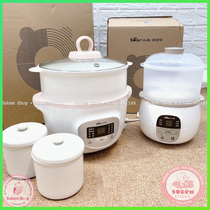 Nồi Nấu/ Hầm Cháo Bear Dung Tích 0,8L/1,6L Tiện Lợi Cho Mẹ Và Bé | BigBuy360 - bigbuy360.vn
