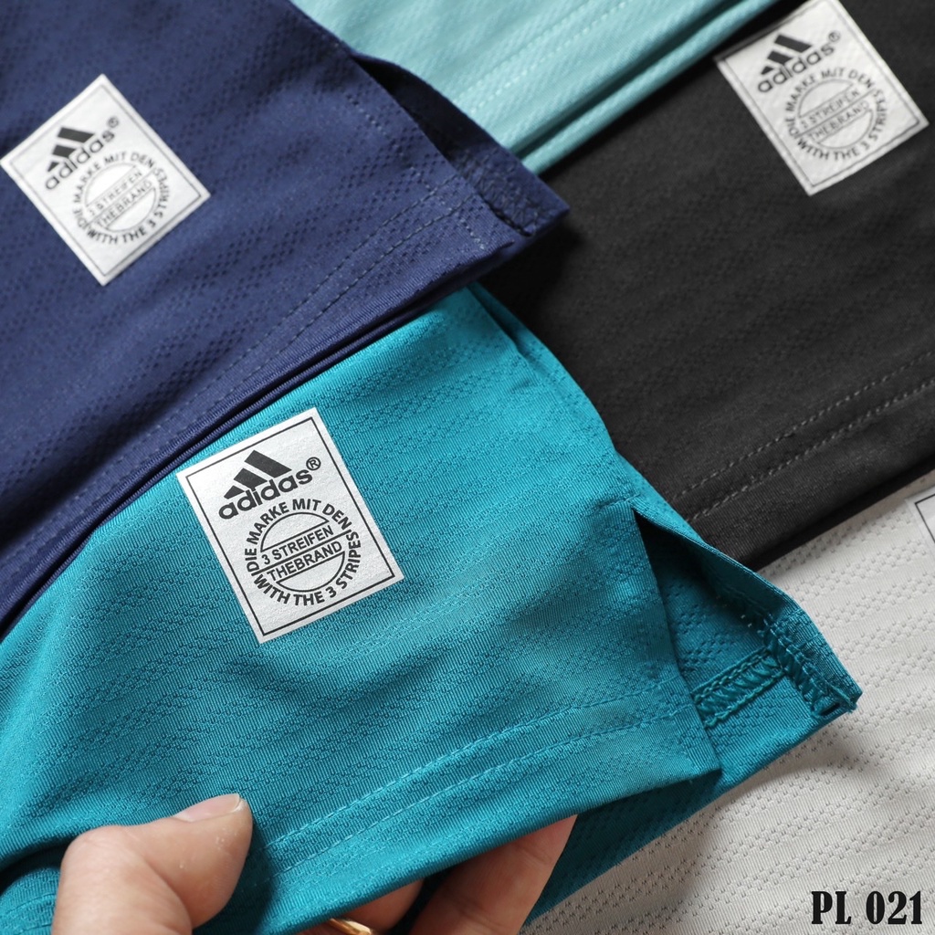 Áo Adidas phối 3 sọc sau lưng, vải dệt kim vân ngang thoáng mát tốt, có size lớn 105kg