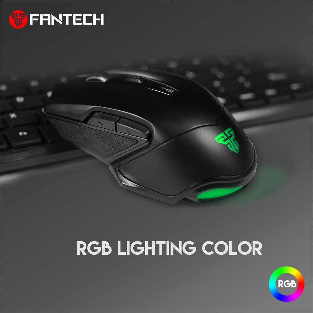 Chuột Gaming Không Dây FANTECH WGC1 VENOM 2400DPI LED RGB 16,8 Triệu Màu 6 Phím Macro -  Hàng Phân Phối Chính Hãng