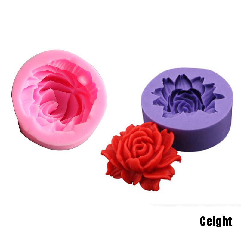 Khuôn silicon hình hoa hồng 3D dùng trang trí bánh/kẹo tiện dụng