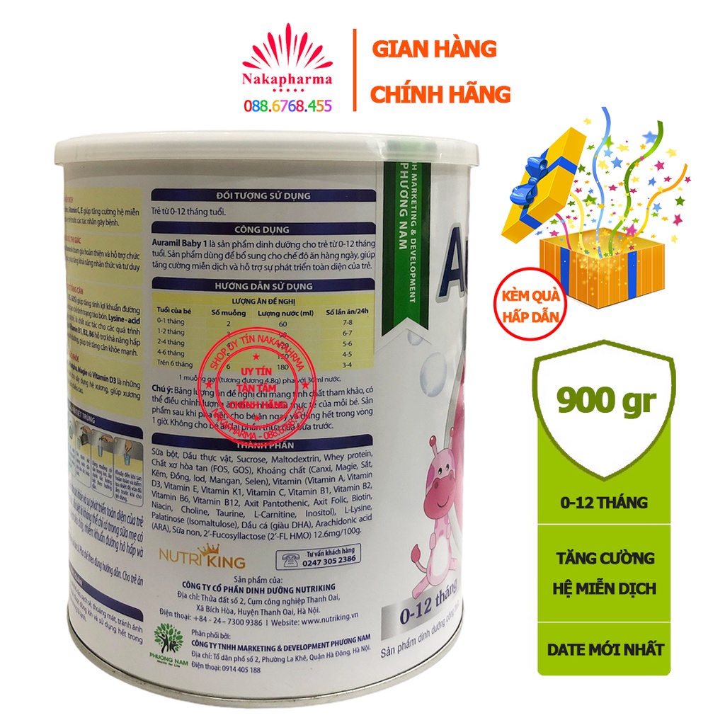 Sữa bột Auramil Baby 900gr