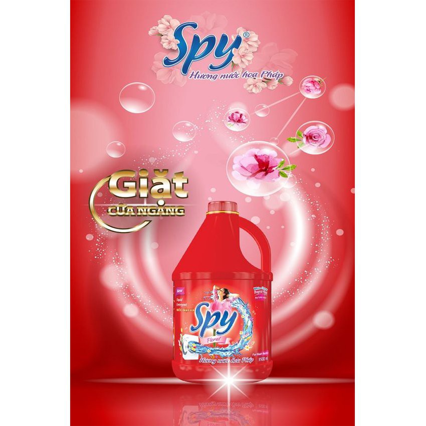 Nước giặt xả SPY đỏ cho máy giặt cửa ngang – dung tích 3,5L và 4,5L