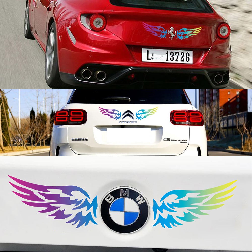 Laser Wings Sticker Xe hơi Biểu tượng Thân xe Decal trang trí Xe ô tô Dán gương hậu