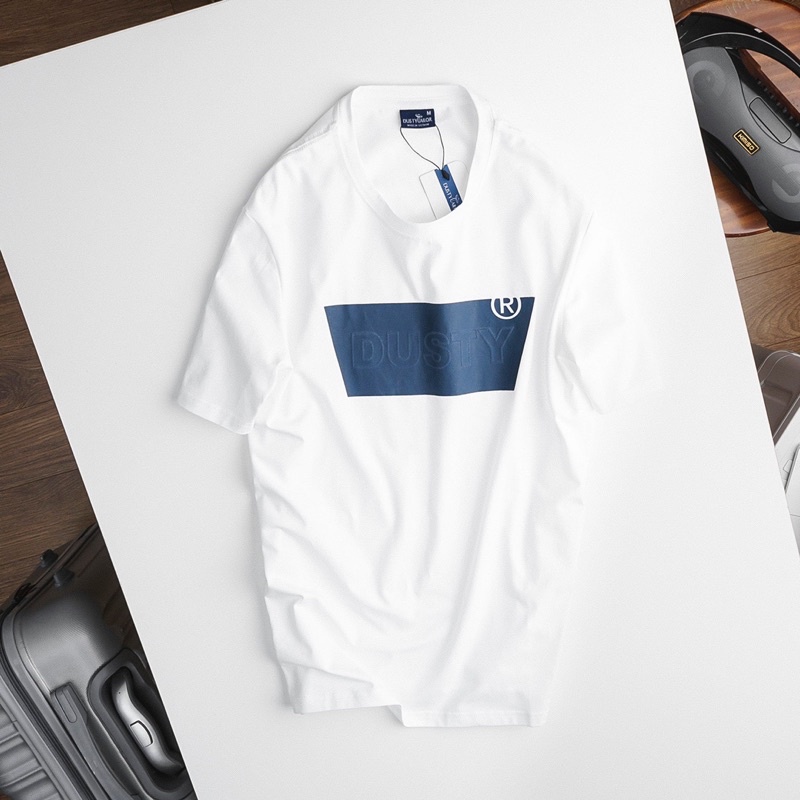 Áo thun nam nữ cổ tròn in nổi chính hãng Dusty Tailor form slimfit chất cotton 4 chiều