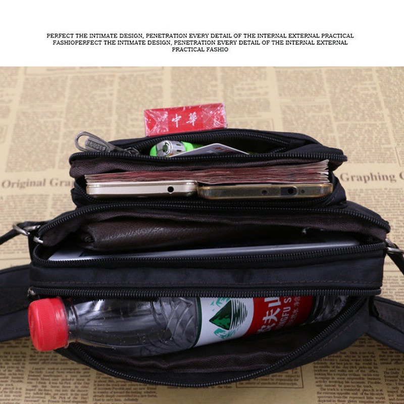 Túi đeo hông vải oxford chống thấm nước nhiều ngăn sức chứa lớn đa năng thời trang dành cho nam | BigBuy360 - bigbuy360.vn