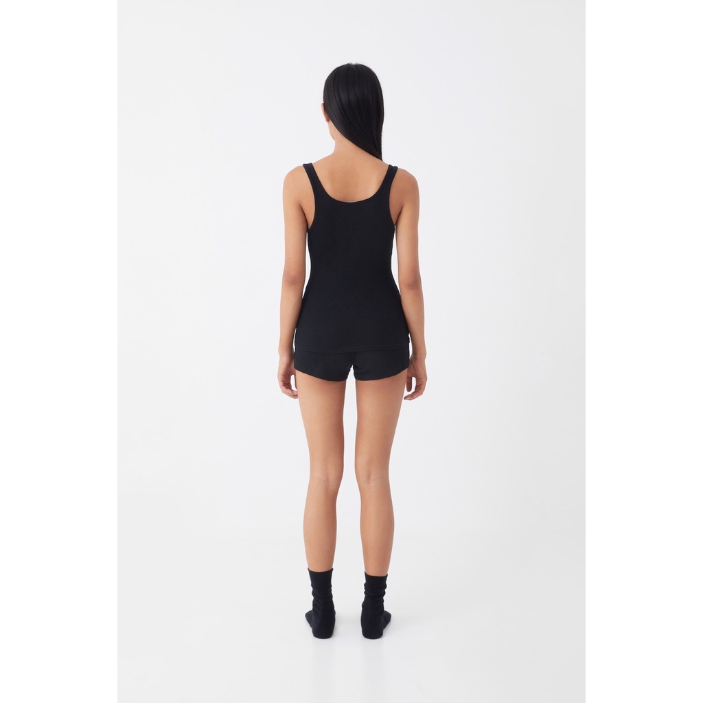 TheBlueTshirt - Áo Ba Lỗ Nữ Nút Cài Màu Đen - Icon Tank - Black