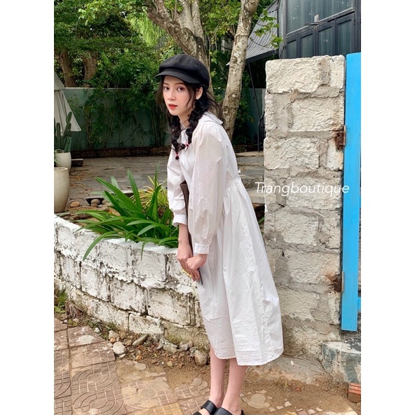 Đầm Babydoll cổ sen | BigBuy360 - bigbuy360.vn
