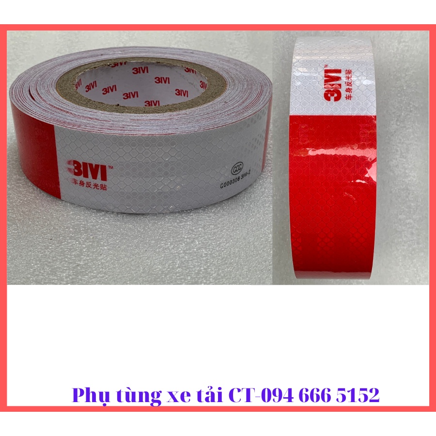 Decal phản quang 3M khổ 5cm-Dán thùng&cản hông xe tải