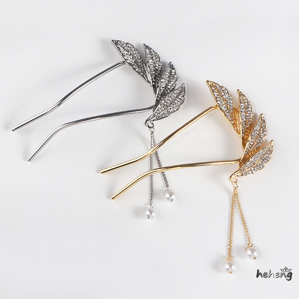 Trâm Cài Tóc Chữ U Hình Chiếc Lá Bằng Hợp Kim