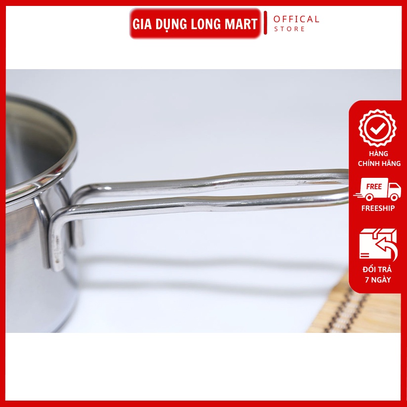 Nồi Quánh 3 Đáy Nắp Kính FIVE STAR Nồi Quấy Bột INOX 403 size 14cm  Sử Dụng Tất Cả Các Loại Bếp  Hàng Chính Hãng