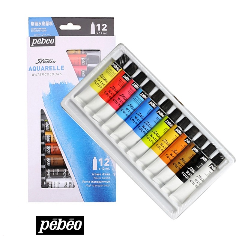 Màu Nước Tuýp AQUARELLE PEBEO STUDIO Bộ 12ML