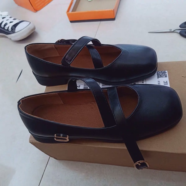 Giày Mary Jane mũi vuông, chất da PU đẹp, quai chéo ulzzang ( ảnh thật) | BigBuy360 - bigbuy360.vn