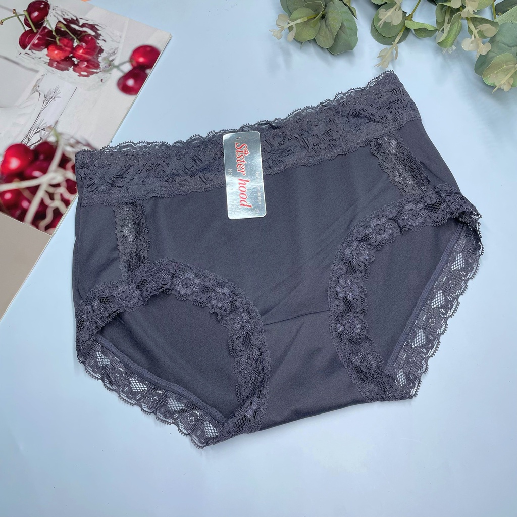 Quần lót nữ thun lạnh cạp cao , quần lót ren co giãn mông 93 - 100 cm 1303