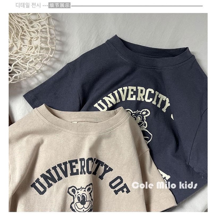 Áo Thun 100% Cotton Mỏng Tay Cộc In Họa Tiết Hoạt Hình Phong Cách Hàn Quốc Nhật Bản Mùa Hè 2022 Cho Bé Trai