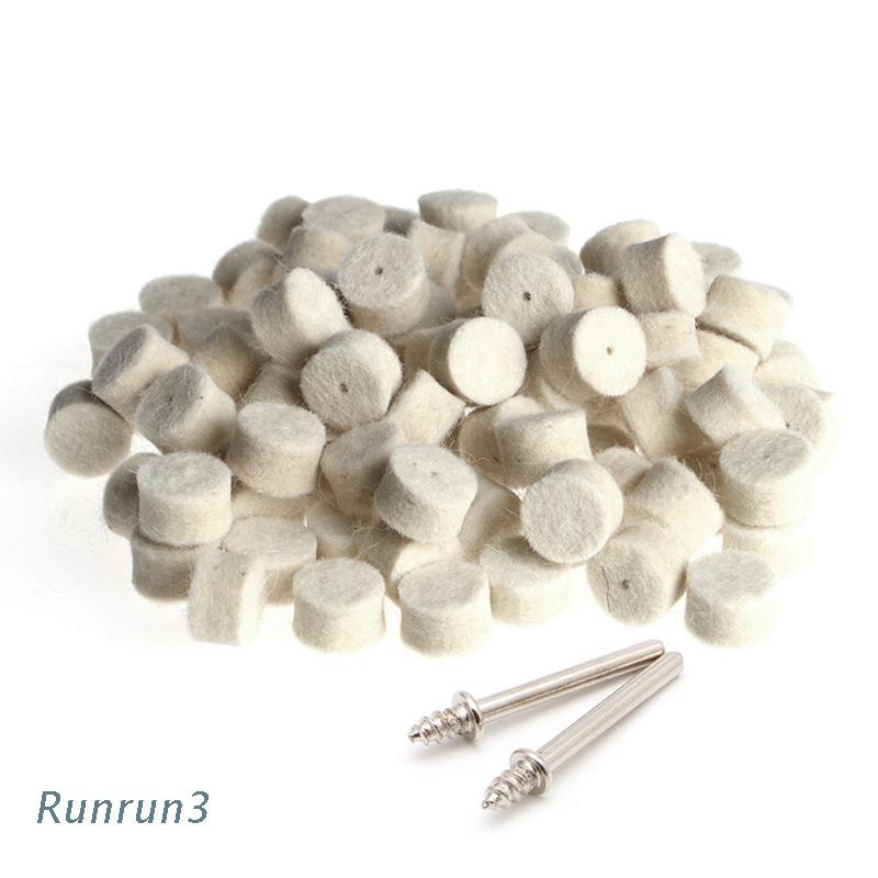 Set 100 Đĩa Len Đánh Bóng 13mm + 2 Trục Cho Máy Mài