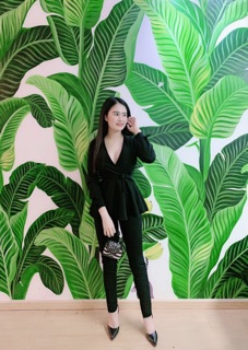 set áo peplum + quần ôm