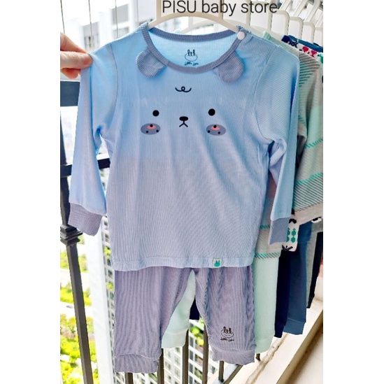 Lil little love - Bộ dài tay thu đông vải tăm cho bé 9-18kg