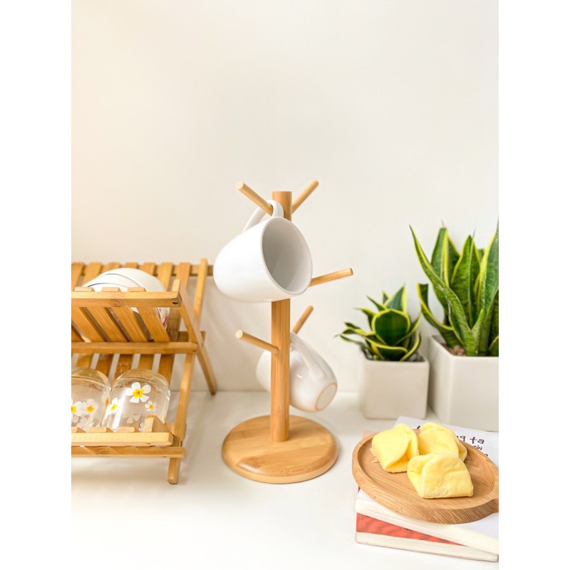 Giá Treo Ly Cốc Bằng Gỗ Tre Tự Nhiên | BigBuy360 - bigbuy360.vn
