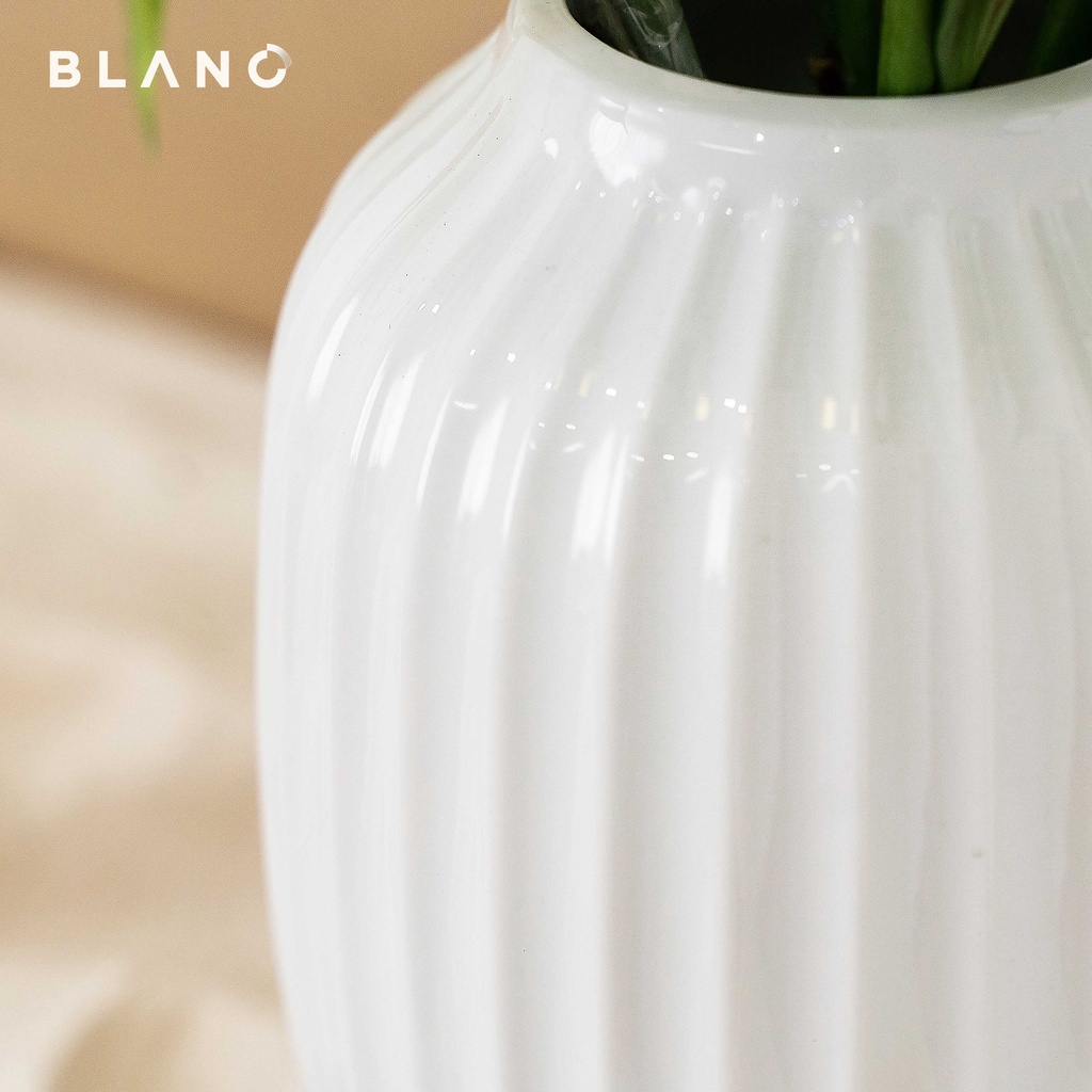 [Mã BMLTA50 giảm 50K đơn 150K] Bình Hoa Gốm Sứ Bát Tràng- Bình Cắm Hoa Juhi BLANC' Cao 30cm