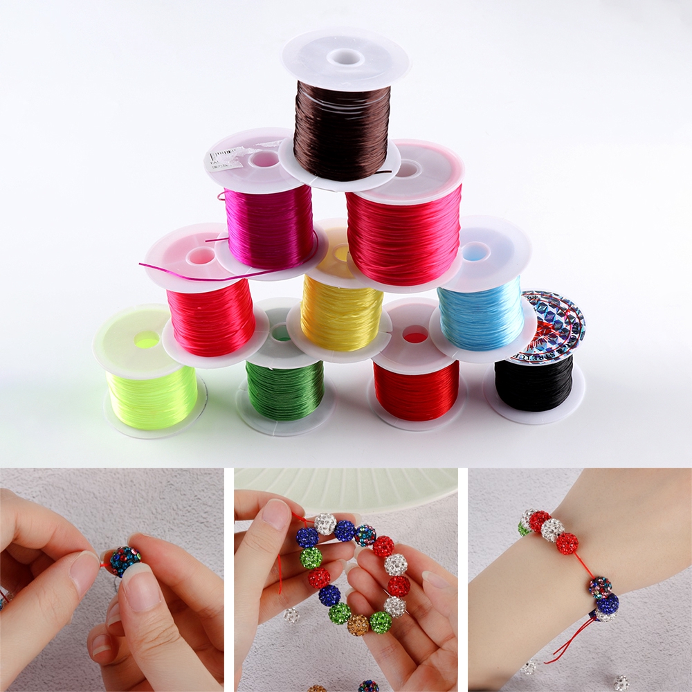 Dây Trang Sức Co Giãn Nhiều Màu Sắc Dài 1mm 10m/60m Tiện Dụng