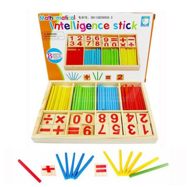 Bộ dụng cụ học toán bằng gỗ cho bé