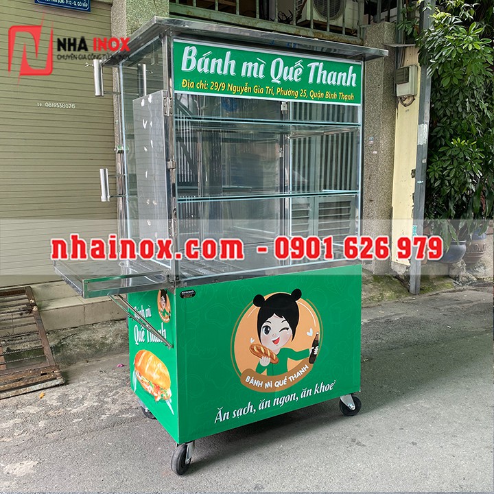 Xe bánh mì nhỏ gọn 1mx60x1m86