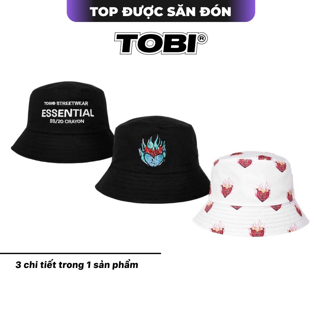 Nón Bucket Crayon 2 mặt TOBI UNISEX