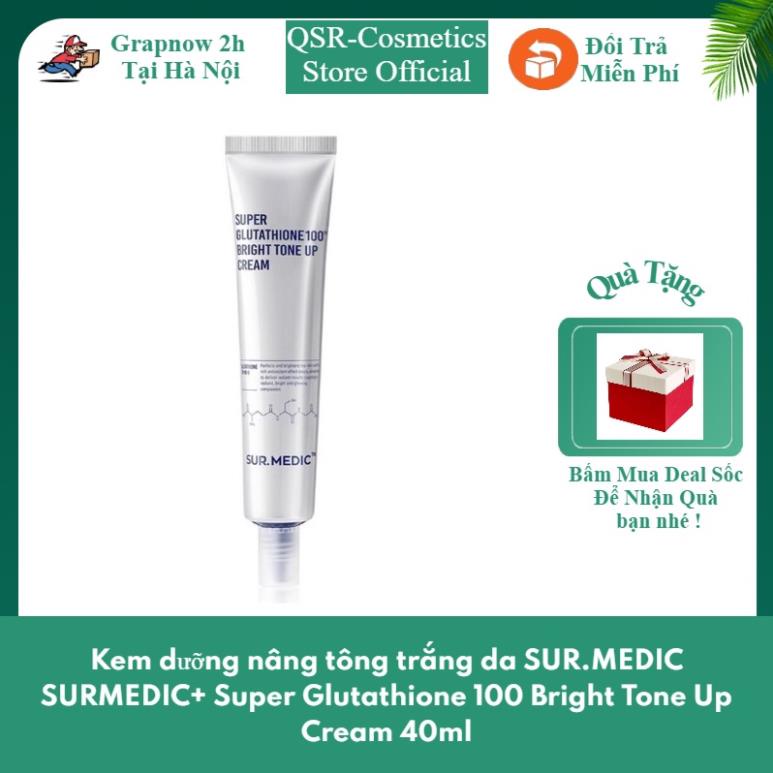 Kem dưỡng nâng tông trắng da SUR.MEDIC SURMEDIC+ Super Glutathione 100 Bright Tone Up Cream 40ml