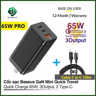 Củ sạc Baseus 65W nhỏ nhất thế giới