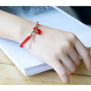Vòng tay titan chỉ đỏ hồ lô - TT1184 (vàng, vàng hồng)- không đen